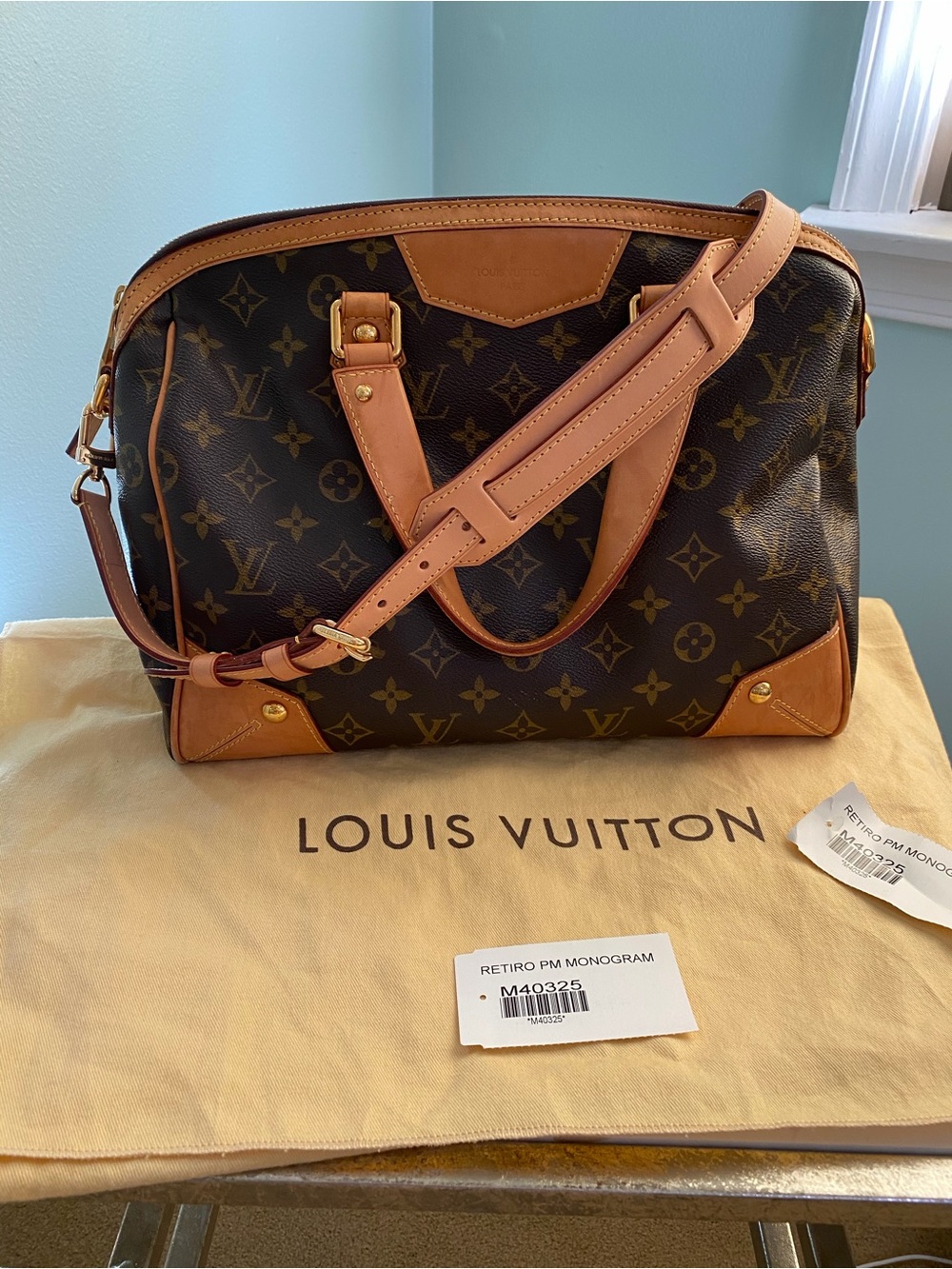 Louis Vuitton Monogram Retiro PM Shoulder Bag in Brown and Tan
